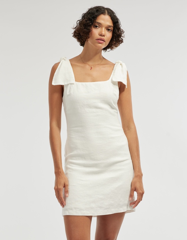Amelius - Mavie Bow Linen Mini Dress