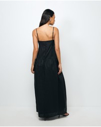 AERE - Bree V Neck Linen Maxi Dress