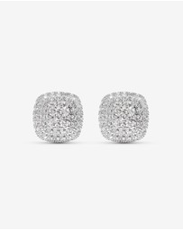 Michael Hill - 0.65 Carat TW Cushion Shaped Diamond Cluster Stud Earrings in 10kt White Gold