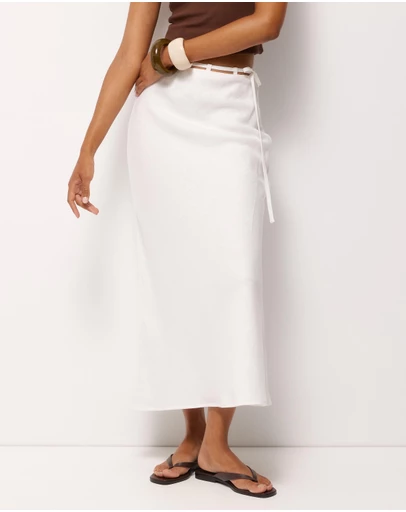 AERE - Noa Linen Midi Skirt