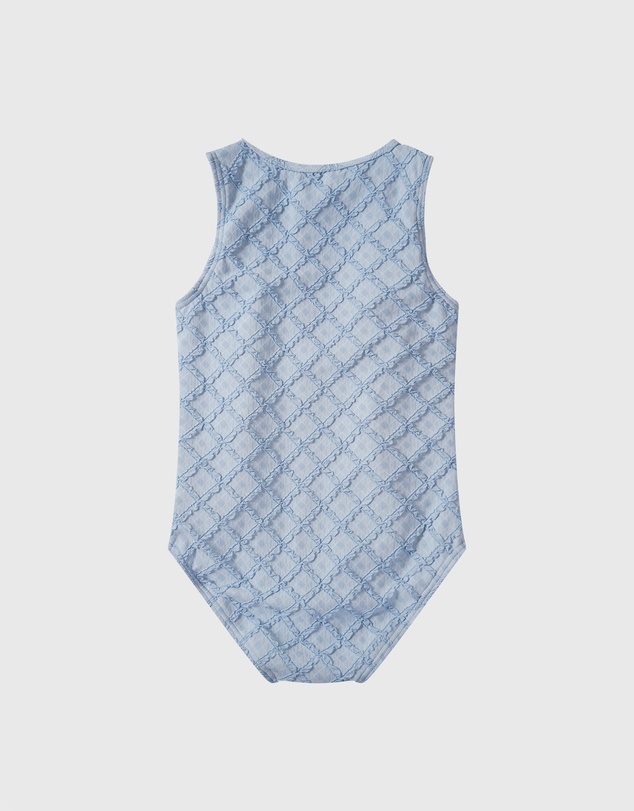 Aqua Blu Kids - Stepping Stones Blue Cap Sleeve Frill One Piece - Kids