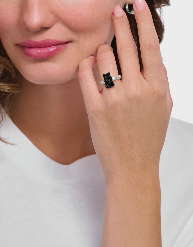 THOMAS SABO - Ring with black Goldbear and zirconia