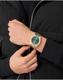 Plein Sport - Plein Metronaut 42mm Green Dial and Two-tone Gold Bracelet
