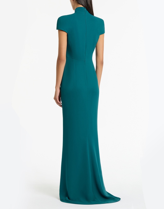 Carla Zampatti - Serpentine Crepe Cap Sleeve Gown