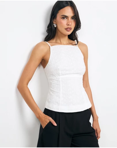 AERE - Tansy Embroidered Cami Top