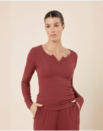 Gingerlilly - Lille Ribbed Long Sleeve Henley Top