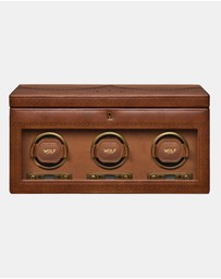 Wolf - WOLF Brogue Triple Watch Winder With Storage