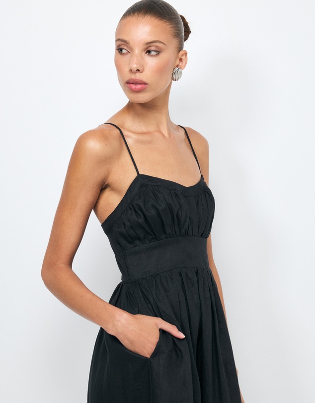 AERE - Gracelyn Linen Midi Dress