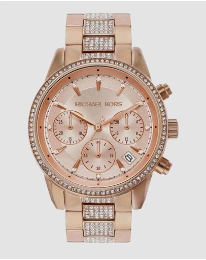 Michael Kors - Ritz Rose Gold-Tone Chronograph Watch