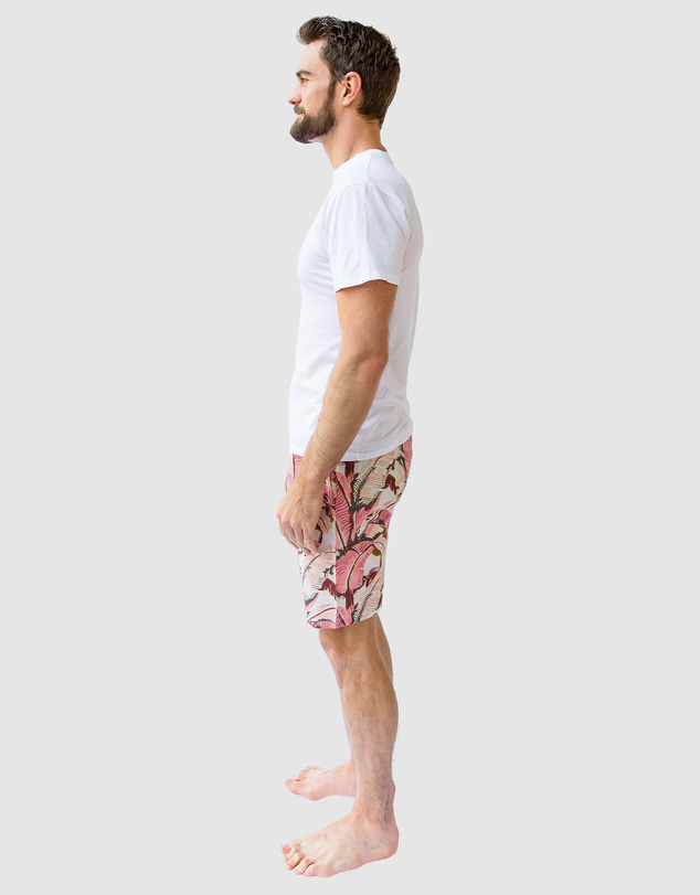 Sant And Abel - Men's Martinique® Pink Banana Leaf Sleep Shorts