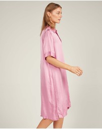Primness - Glossed Shirt Dress