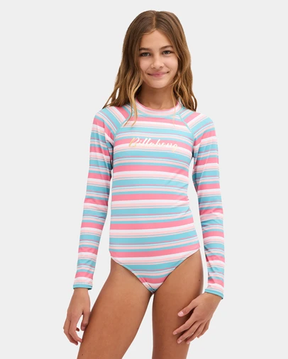 Billabong - Girls 8 to 16 Forest Stripe Long Sleeve Bodysuit Rashguard