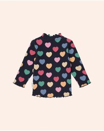 Huxbaby - Multi Hearts Rib Skivvy - Babies-Kids