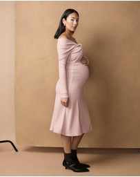 Soon Maternity - Twist Off shoulder Dress