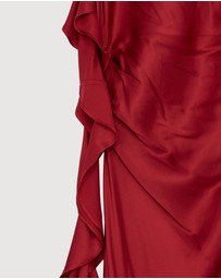 Revibe - Repaired Shona Joy Agnes Draped Ruffle Maxi Dress - AU 8