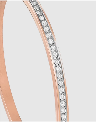 GUESS - Rose Gold Colour My Day Bangle with Crystals