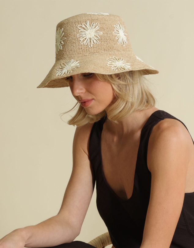 Morgan & Taylor - Sereia Crochet Bucket Hat in Natural