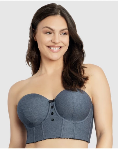 Parfait - Dolly Wired Denim Longline Bustier Bra