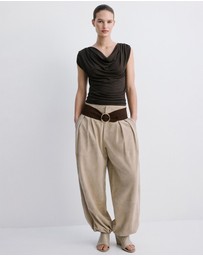 M.N.G - Draped Fitted T-Shirt