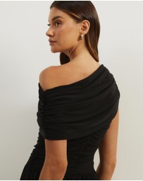 Atmos&Here - Winnie Off Shoulder Mesh Maxi Dress
