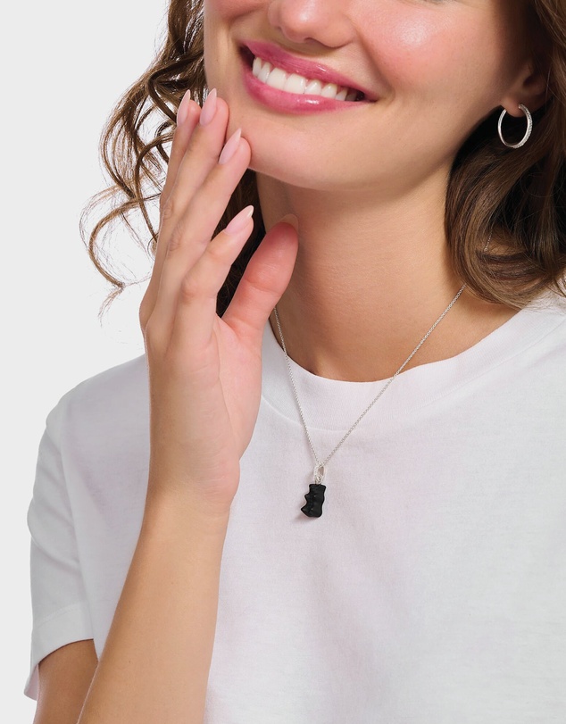 THOMAS SABO - Necklace with black goldbear pendant and zirconia
