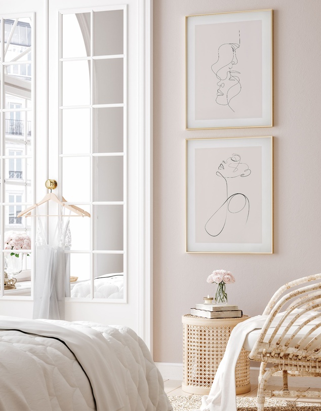 Olive et Oriel - Line Figure V Art Print