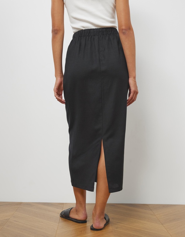 Atmos&Here - Tenley Linen Blend Midi Skirt