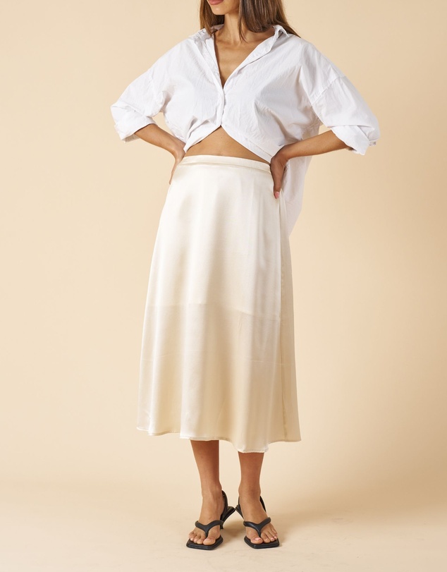 CAMIXA - Maddie Silk Midi Skirt