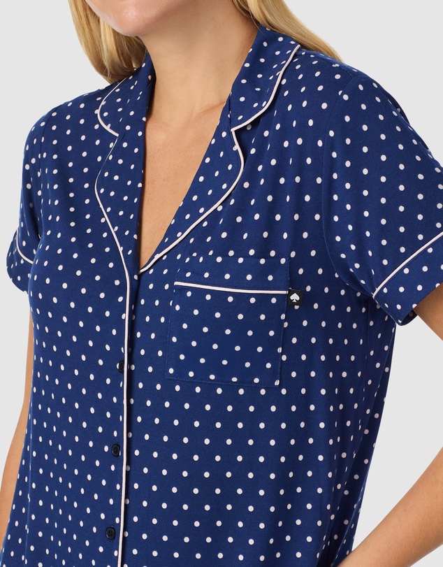 Kate Spade - Printed Modal Button Up Short Sleeve Short Pyjama Set