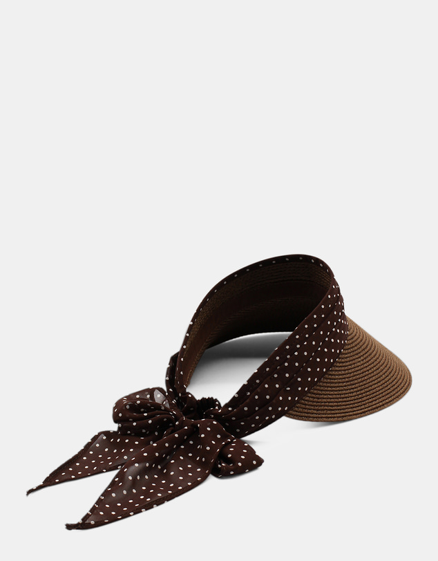 Morgan & Taylor - Bridie Braided Straw Visor in Brown