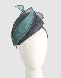 Max Alexander - Pillbox Navy Teal Racing Fascinator