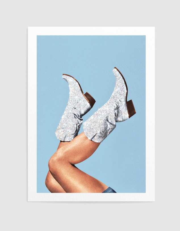 Olive et Oriel - These Boots Glitter Blue II by Vertigo Artography Art Print