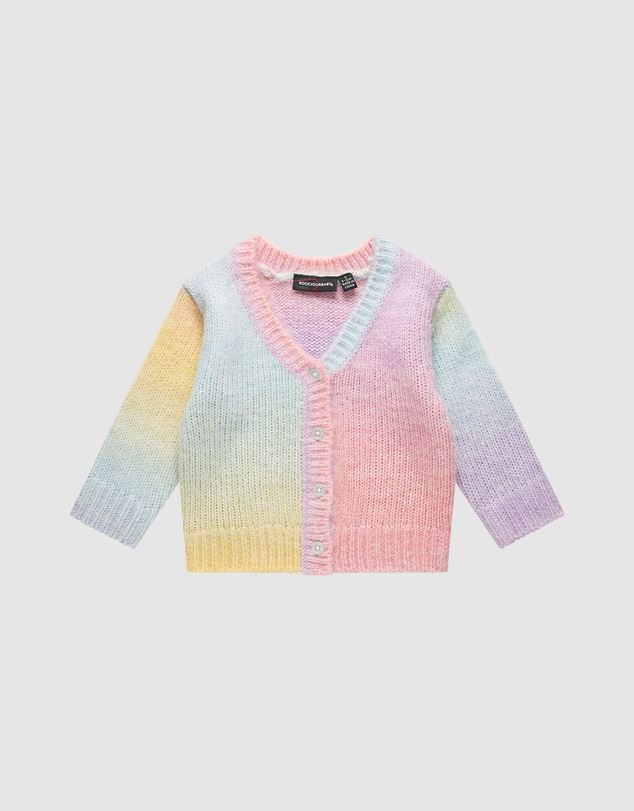 Rock Your Baby - Rainbow Ombre Baby Audrey Cardigan