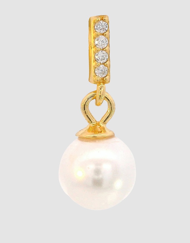 Georgini - Georgini Adagio Effortless Glow Bar Dangle Pearl Earrings Gold