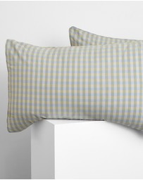 Sheet Society - Leo Washed Cotton Gingham Fitted Sheet Set