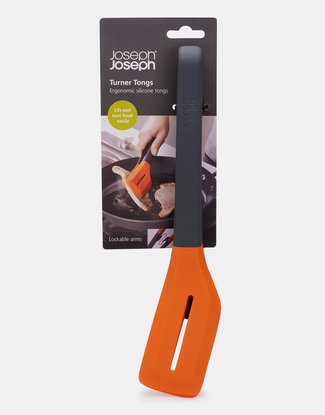 Joseph Joseph - Turner Tongs Ergonomic Silicone Tongs - Grey/Orange