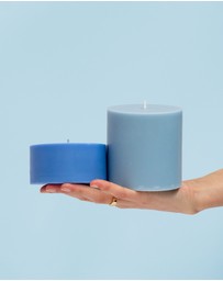 porter green - escc large pillar candle soy-blend unscented candles