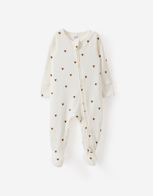 Cotton On Kids - Littlie Organic Long Sleeve Zip Romper