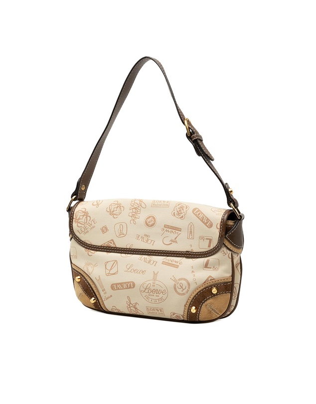 Pre-Loved by Azura Reborn - Pre-Loved 160th Anniversary Suede Trimmed Canvas Flap Shoulder Bag