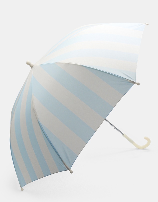 Morgan & Taylor - Picnic Stripe Kids Umbrella in White and Ocean Blue Stripes