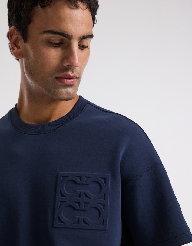 Calibre - Embossed Logo Short Sleeve Sweat Top Mid Blue