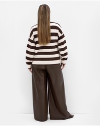 City Chic - Halle Stripe Knit Jumper