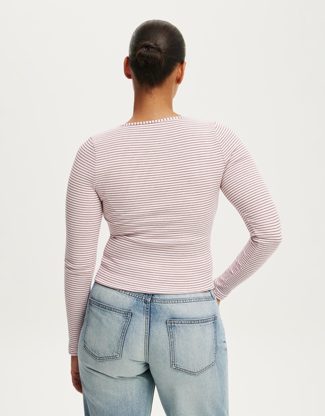Cotton On - Scoop Neck Rib Long Sleeve