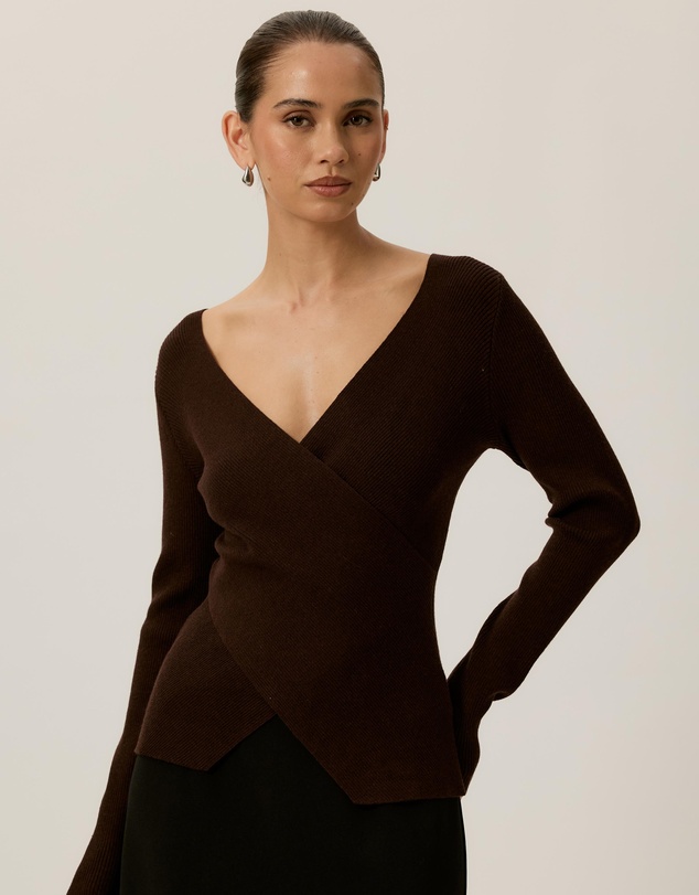 Tussah - Sienna Wrap Long Sleeve Knit Top