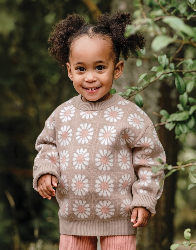 Kynd Baby - Knit Jumper in Grid Floral