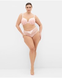 City Chic - Plus size Martine Uplift Bra - pink icing