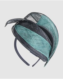 Max Alexander - Pillbox Navy Teal Racing Fascinator
