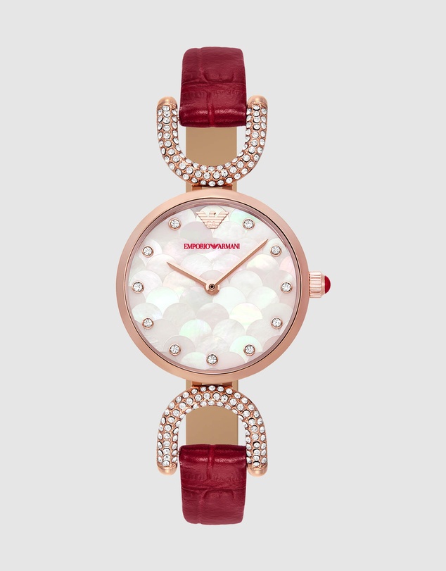 Emporio Armani - Burgundy Analogue Watch