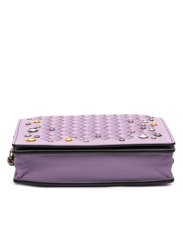 Pre-Loved by Azura Reborn - Pre-Loved Nappa Intrecciato Studded Wallet on Chain