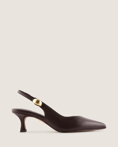 Shelly Shen - Gracie Low Heels Brown Leather